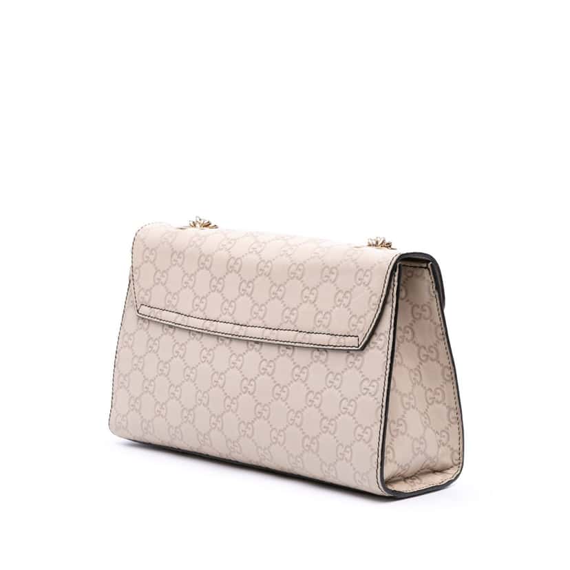 Gucci Medium Guccissima Emily Shoulder Bag White Leather Good condition - Back View