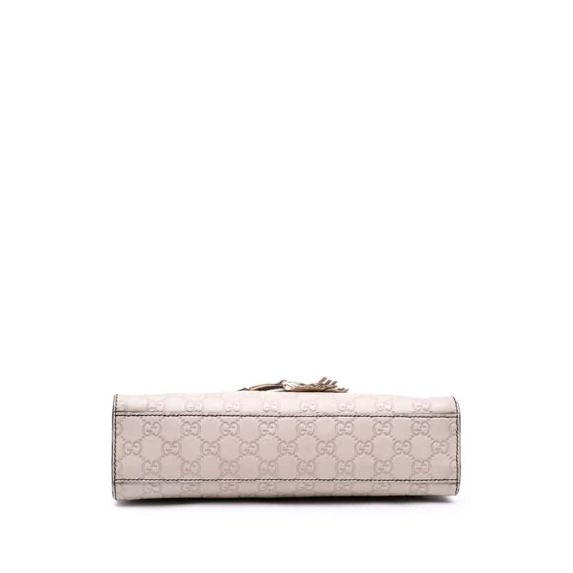 Gucci Medium Guccissima Emily Shoulder Bag White Leather Good condition - Inside View