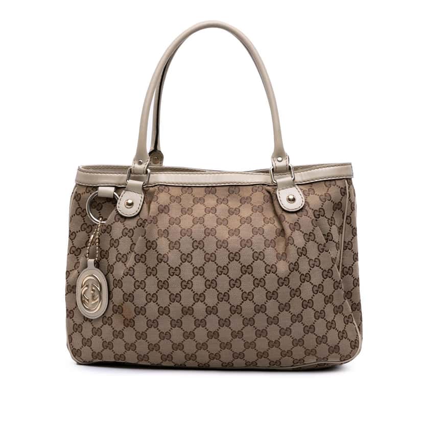 Gucci GG Canvas Sukey Tote Brown Canvas Good condition - Front View