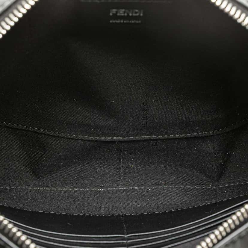 Fendi Zucca Shadow Calfskin Diagonal Camera Bag Black Leather Good condition - Model View