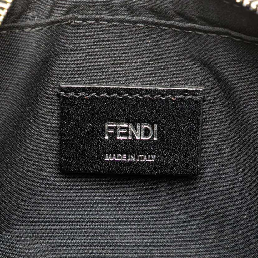 Fendi Zucca Shadow Calfskin Diagonal Camera Bag Black Leather Good condition - Box View