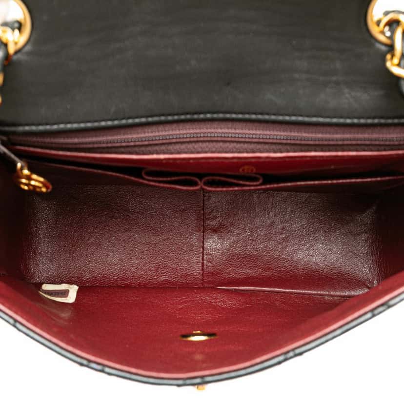 Chanel Mini Square Classic Lambskin Single Flap Black Leather Fair condition - Box View
