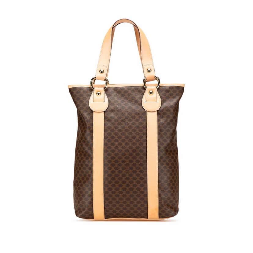 Celine Macadam Coated Canvas Vertical Tote Brown Canvas Good condition - Front View