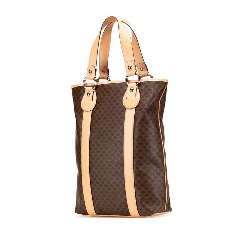 Celine Macadam Coated Canvas Vertical Tote Brown Canvas Good condition - Back View