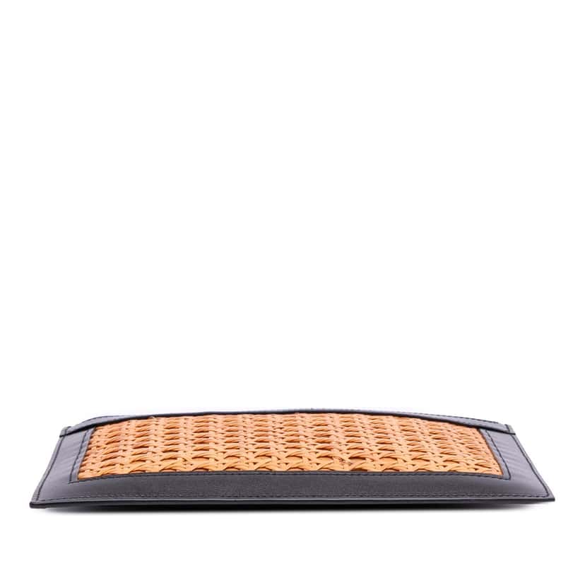 Saint Laurent Wicker Rattan Pouch Brown Good condition - Inside View