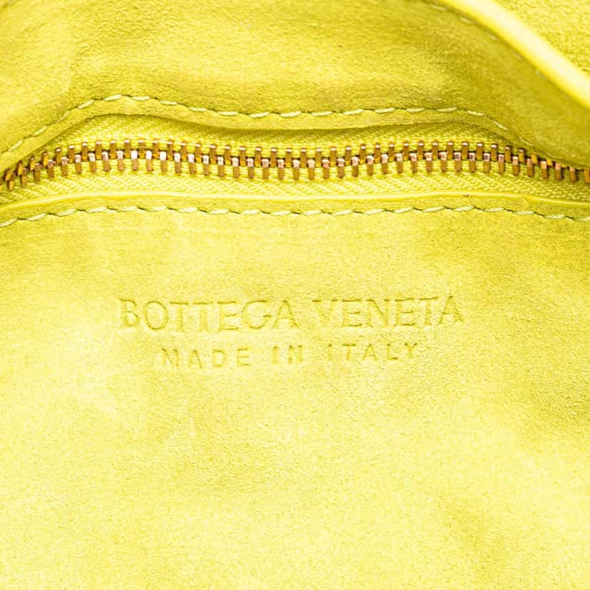 Bottega Veneta Suede Intrecciato Padded Chain Cassette Satchel Yellow Leather Good condition - Box View