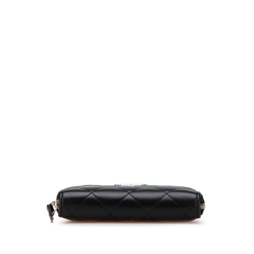 Chanel Quilted Lambskin CC Crystal Coin Pouch Black Leather Good condition - Inside View