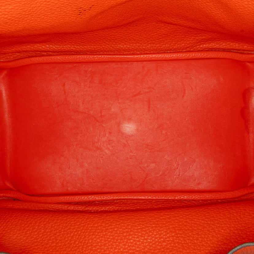 Hermès Clemence Lindy 34 Orange Leather Good condition - Box View