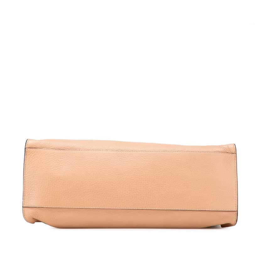Gucci Medium Calfskin Bamboo Daily Shopper Satchel Brown Leather Good condition - Inside View