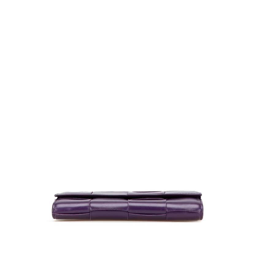 Bottega Veneta Nappa Maxi Intrecciato Long Wallet Purple Leather Good condition - Inside View