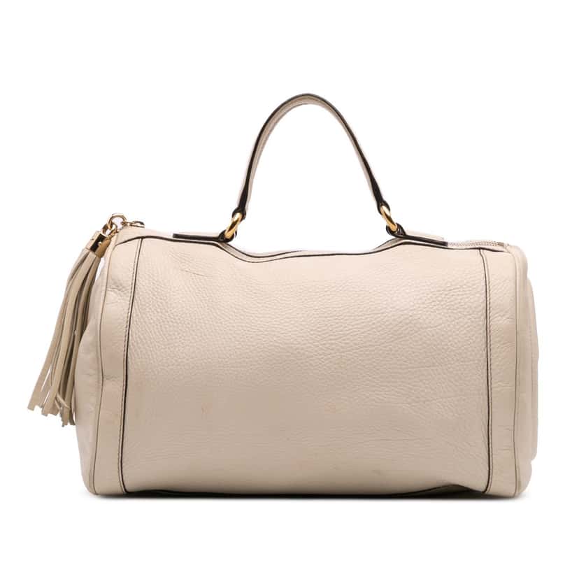 Gucci Leather Soho Boston White Leather Good condition - Front View