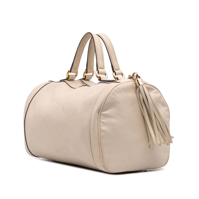 Gucci Leather Soho Boston White Leather Good condition - Back View