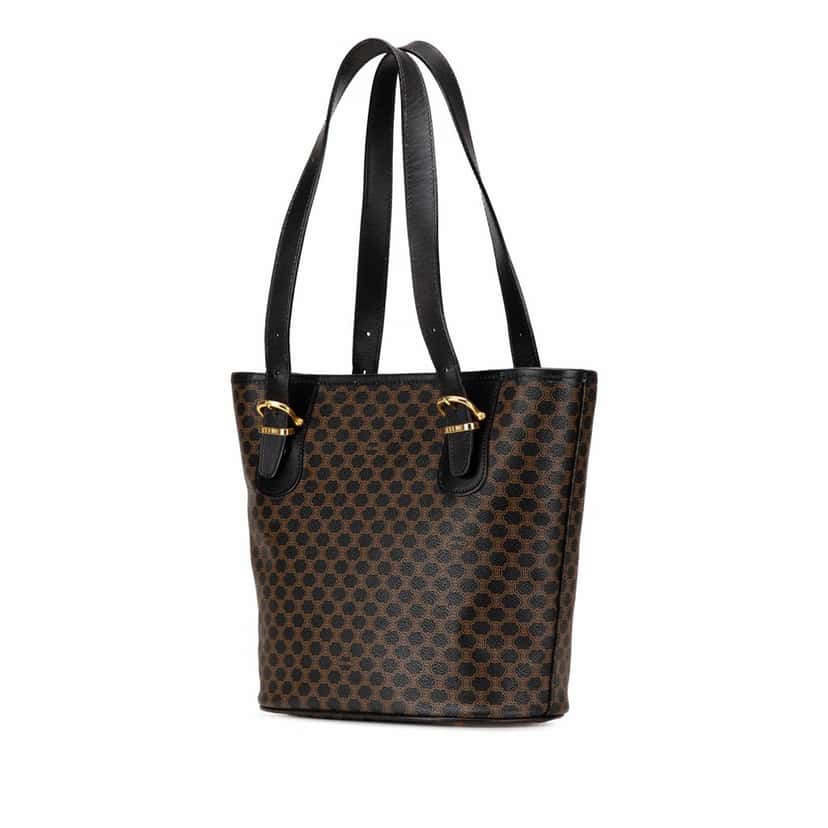 Celine Macadam Coated Canvas Tote Black Canvas Good condition - Back View