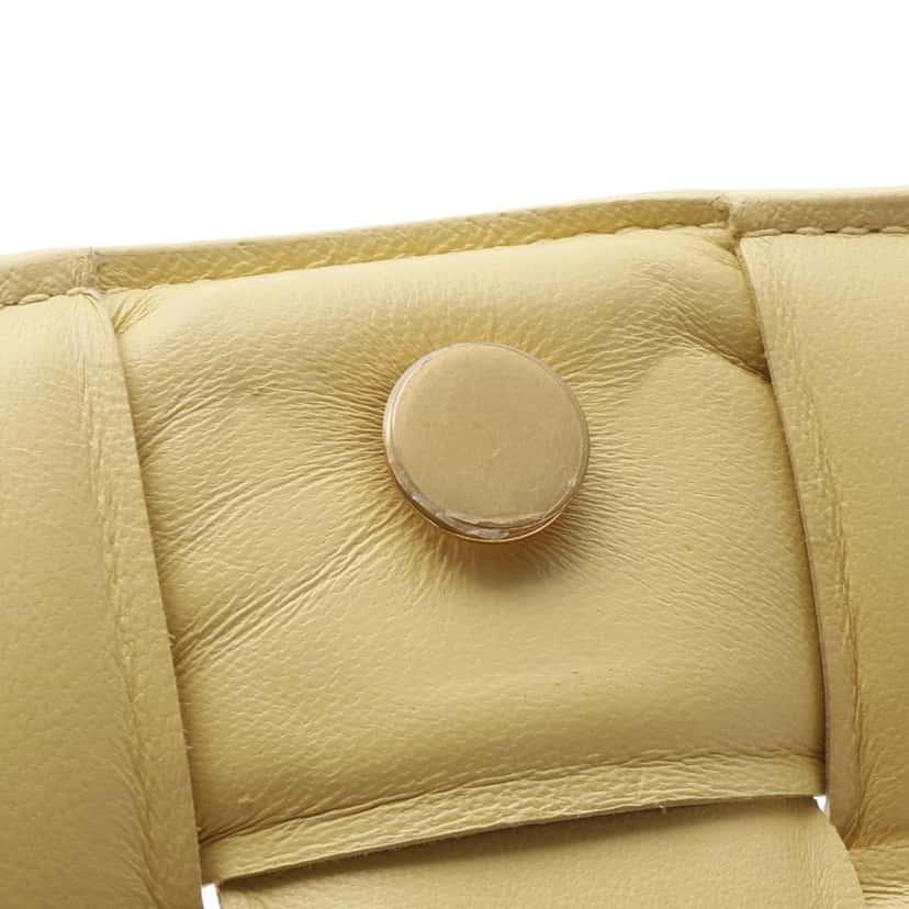 Bottega Veneta Nappa Intrecciato Padded Chain Cassette Satchel Yellow Leather Good condition - Box View