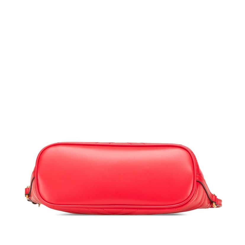 Gucci GG Marmont Matelasse Leather Shoulder Bag Red Leather Very good condition - Inside View