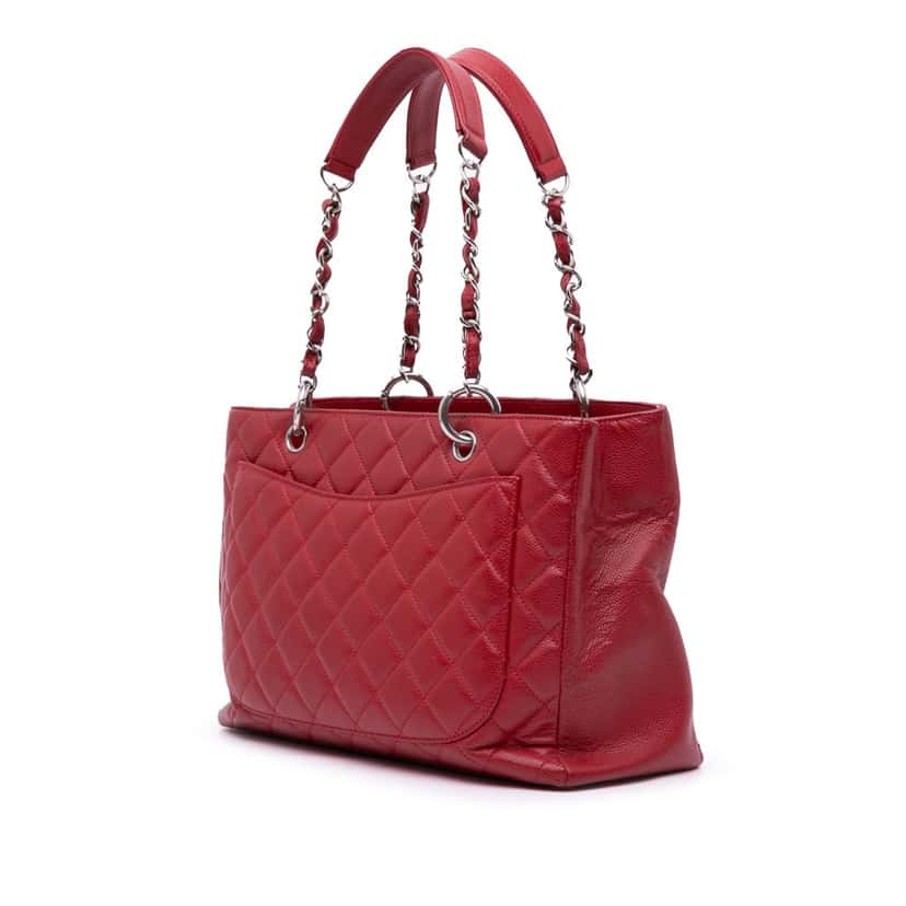 Chanel Caviar Grand Shopping Tote Red Leather Good condition - Back View