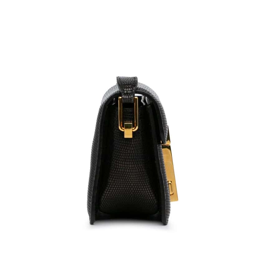 Tom Ford Small T-Clasp Lizard-Embossed Crossbody Bag Black Leather Good condition - Inside View