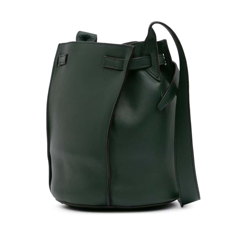 Celine Leather Big Bag Bucket Crossbody Green Leather Good condition - Back View