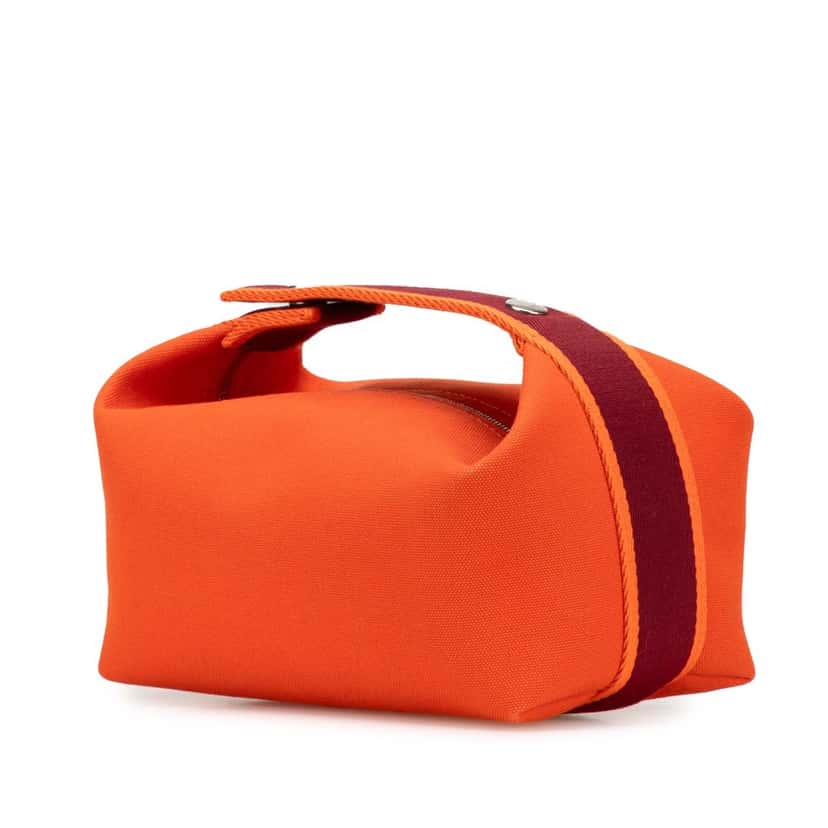 Hermès Small Canvas Bride A Brac Case Orange Canvas Good condition - Back View