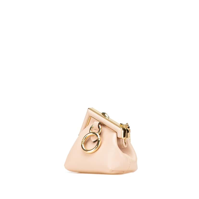 Fendi Nano Nappa Fendi First Charm Bag Brown Leather Good condition - Back View