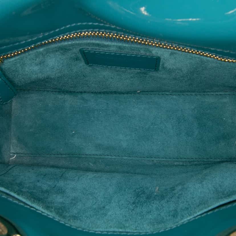 Dior Small Patent Cannage Lady Dior Blue Leather Good condition - Model View