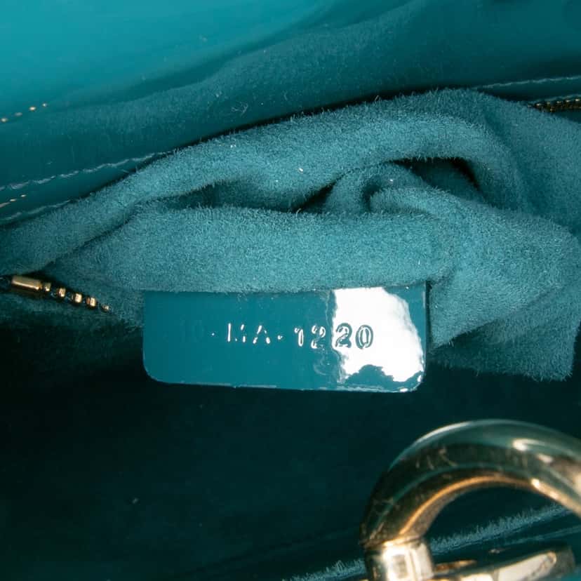 Dior Small Patent Cannage Lady Dior Blue Leather Good condition - Box View