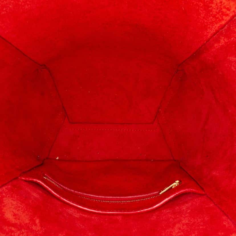 Celine Small Leather Seau Sangle Bucket Bag Red Leather Good condition - Model View