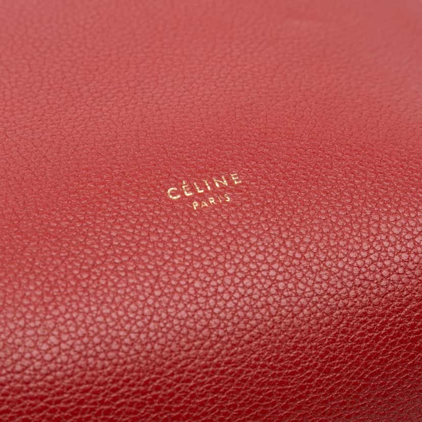 Celine Small Leather Seau Sangle Bucket Bag Red Leather Good condition - Box View
