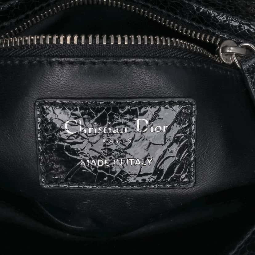 Dior Mini Ceramic Effect Deerskin Jeweled Swan Lady Dior Black Leather Good condition - Box View