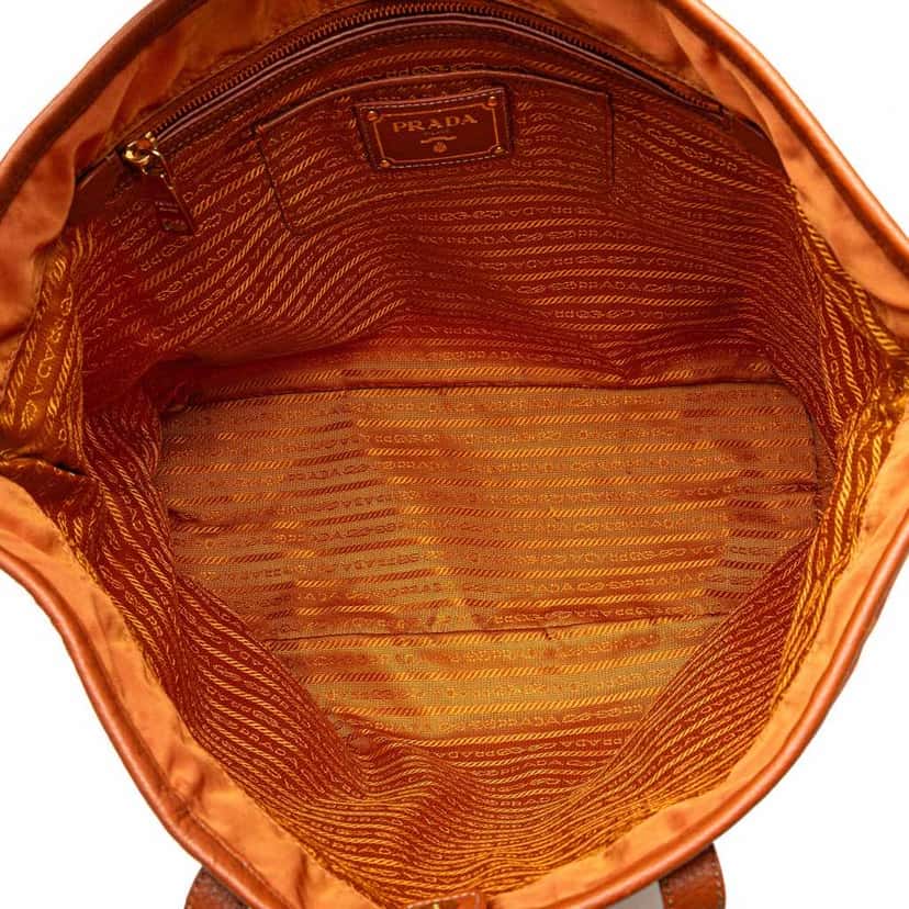 Prada Tessuto Canapa Logo Tote Orange Good condition - Model View