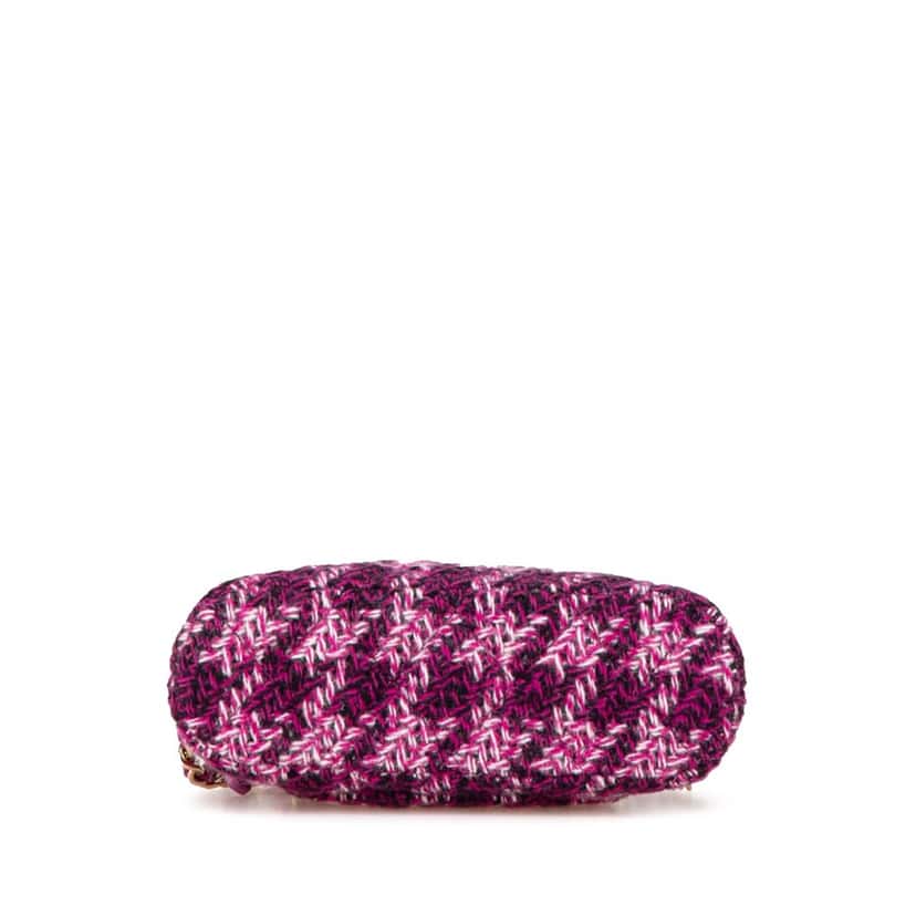 Chanel CC Tweed Houndstooth Clutch On Chain Purple Tweed Good condition - Inside View