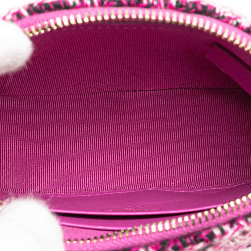 Chanel CC Tweed Houndstooth Clutch On Chain Purple Tweed Good condition - Model View
