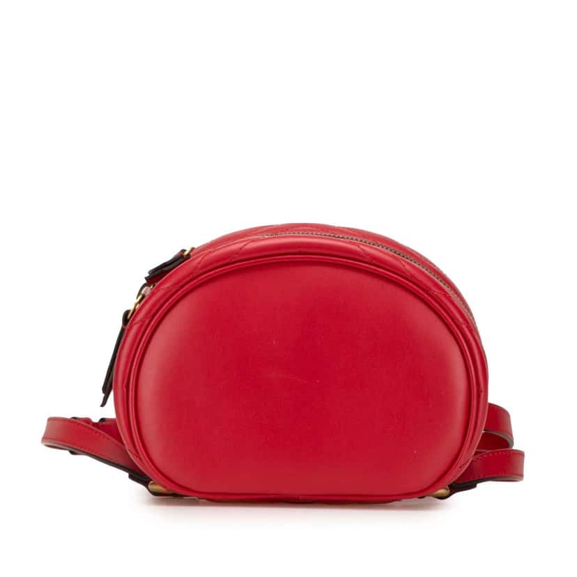 Gucci GG Marmont Round Matelasse Leather Backpack Red Leather Good condition - Inside View