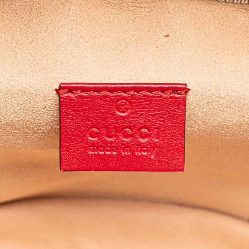 Gucci GG Marmont Round Matelasse Leather Backpack Red Leather Good condition - Box View