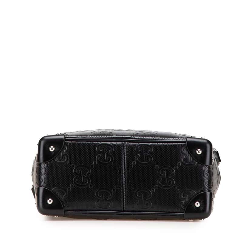 Gucci GG Embossed Leather Crossbody Black Leather Good condition - Inside View