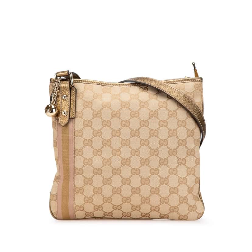 Gucci GG Canvas Jolicoeur Crossbody Brown Canvas Good condition - Front View