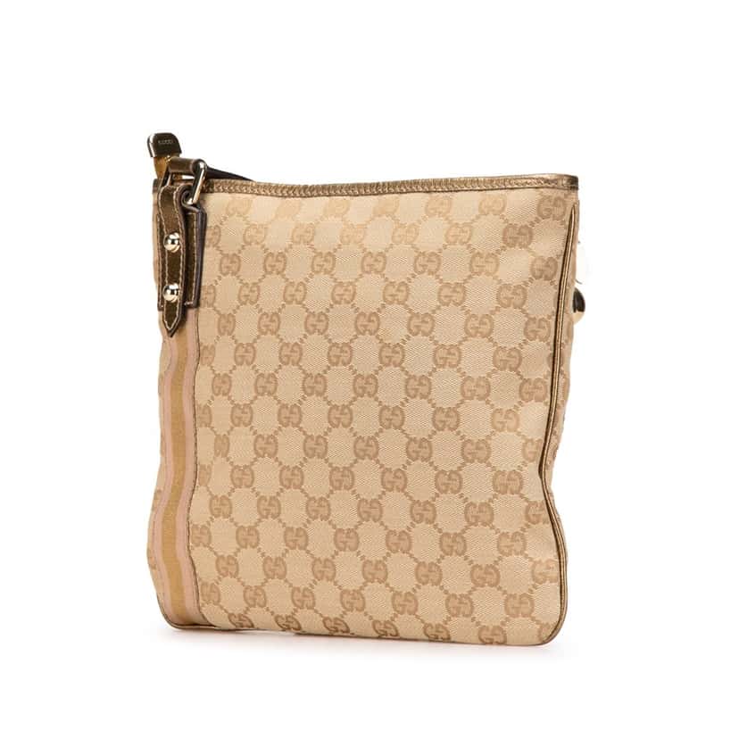 Gucci GG Canvas Jolicoeur Crossbody Brown Canvas Good condition - Back View