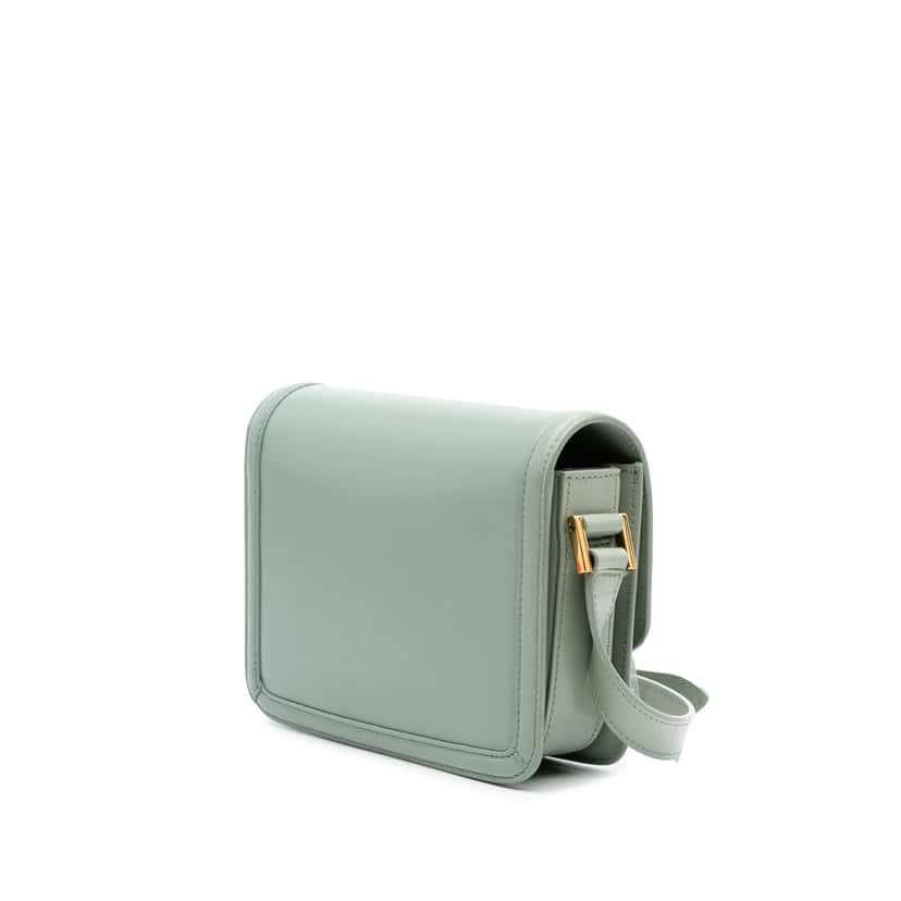 Saint Laurent Small Calfskin Solferino Satchel In Box Blue Leather Good condition - Back View