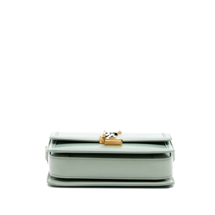 Saint Laurent Small Calfskin Solferino Satchel In Box Blue Leather Good condition - Inside View