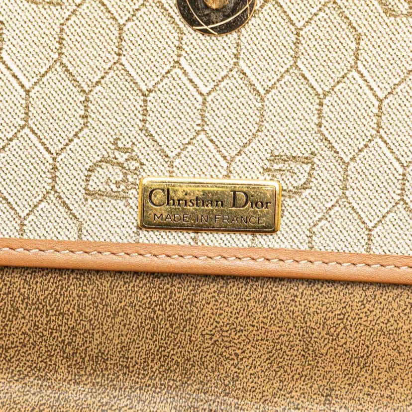 Dior Honeycomb Coated Canvas Crossbody Brown Canvas Good condition - Box View