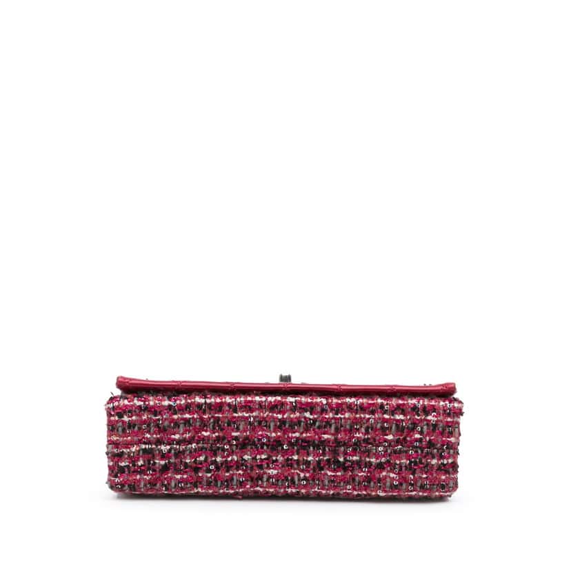 Chanel CC Lambskin and Tweed Flap Red Leather Good condition - Inside View