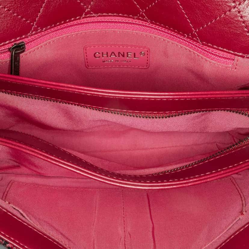 Chanel CC Lambskin and Tweed Flap Red Leather Good condition - Model View