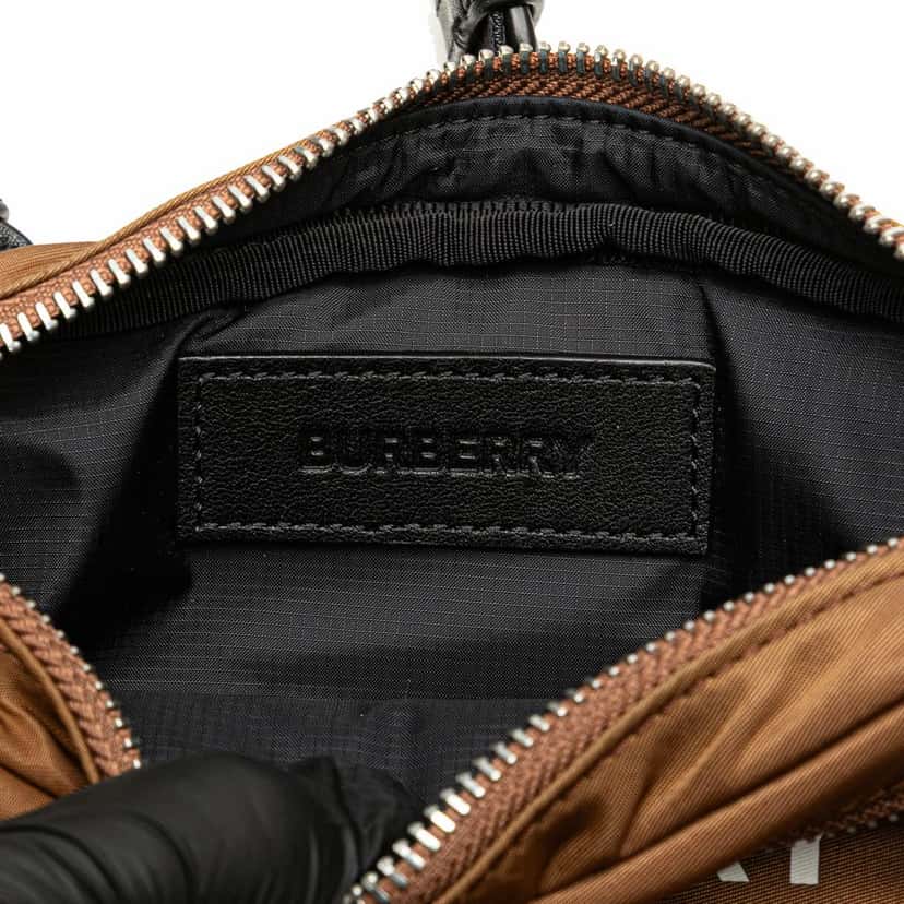 Burberry Nylon Logo Cannon Belt Bag Brown Good condition - Box View
