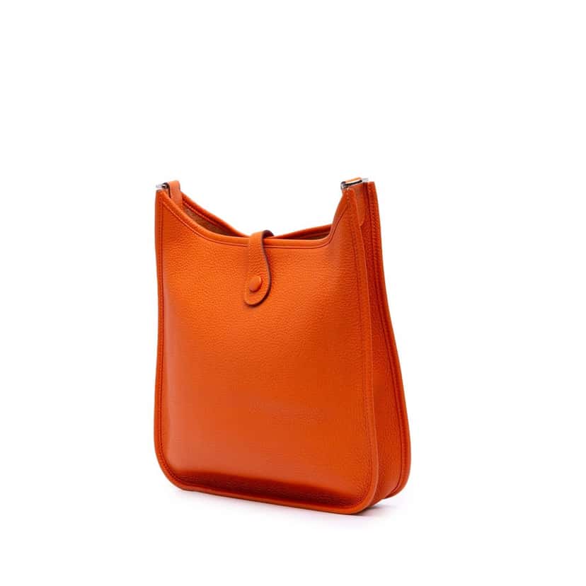 Hermès Clemence Evelyne III PM Orange Leather Good condition - Back View