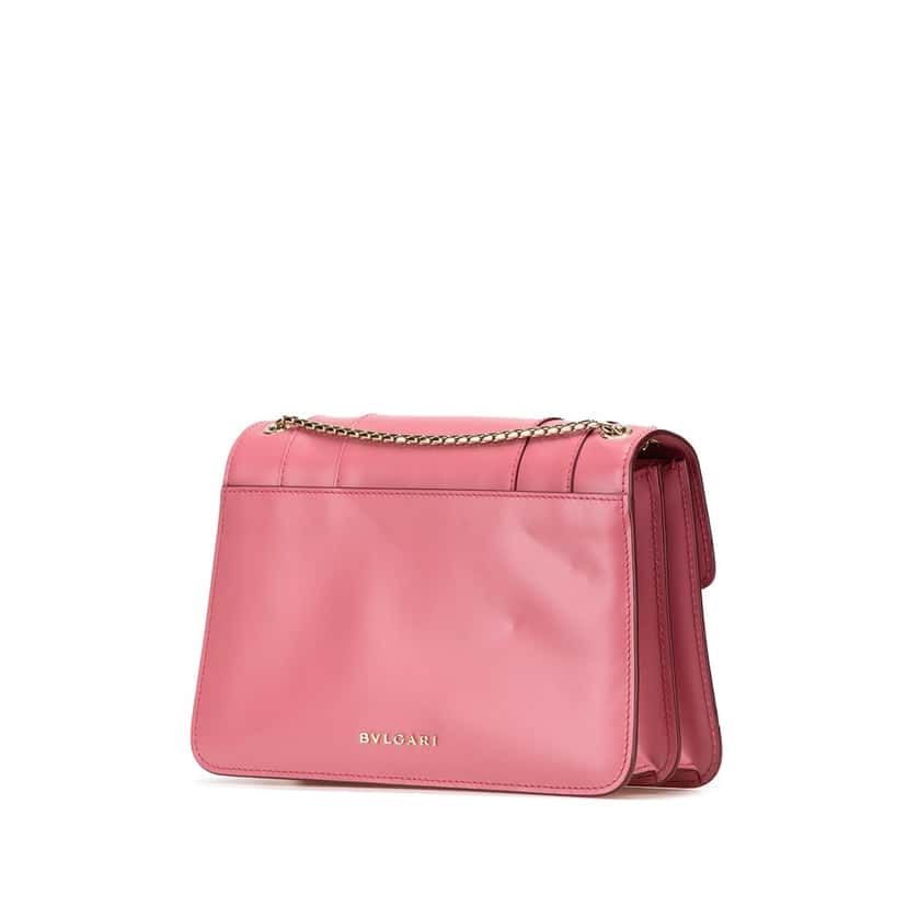 Bvlgari Leather Serpenti Forever Crossbody Pink Leather Good condition - Back View