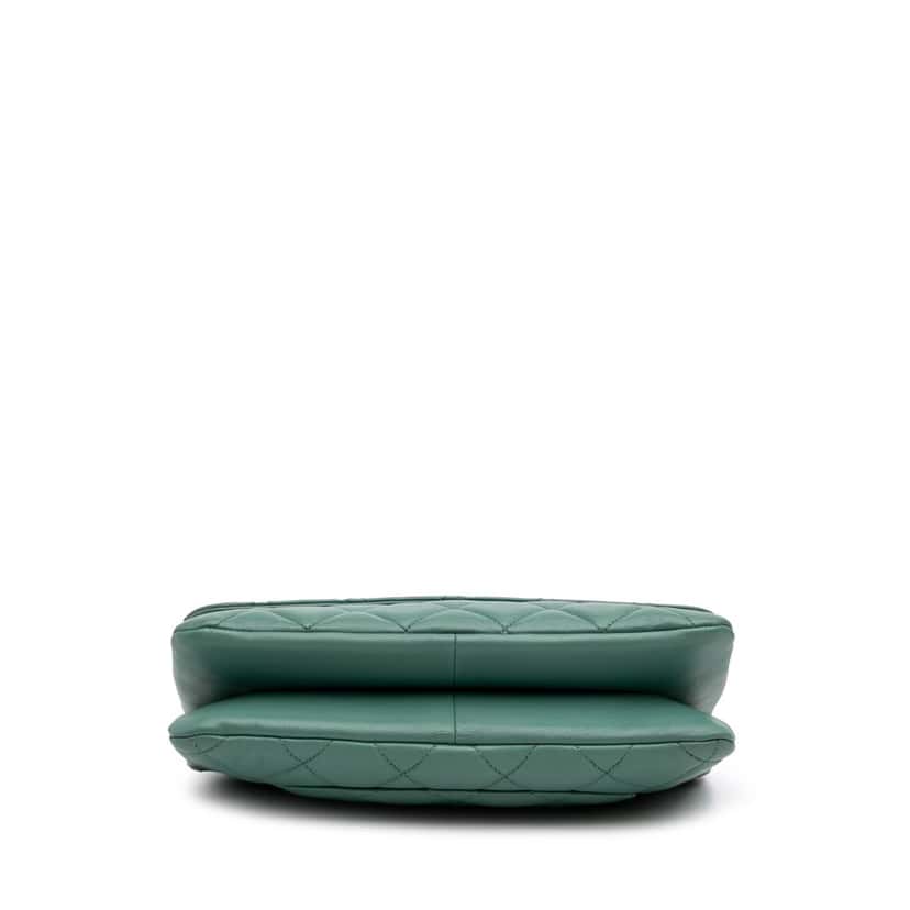 Chanel Quilted Lambskin Trendy CC Flap Green Leather Good condition - Inside View
