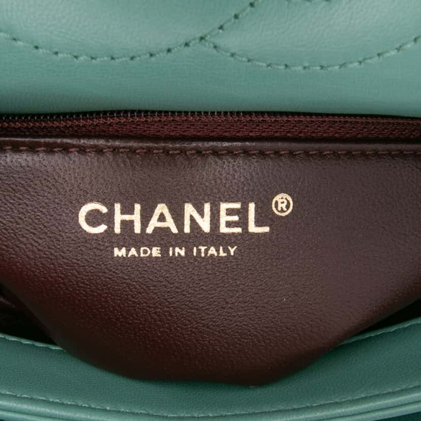 Chanel Quilted Lambskin Trendy CC Flap Green Leather Good condition - Box View