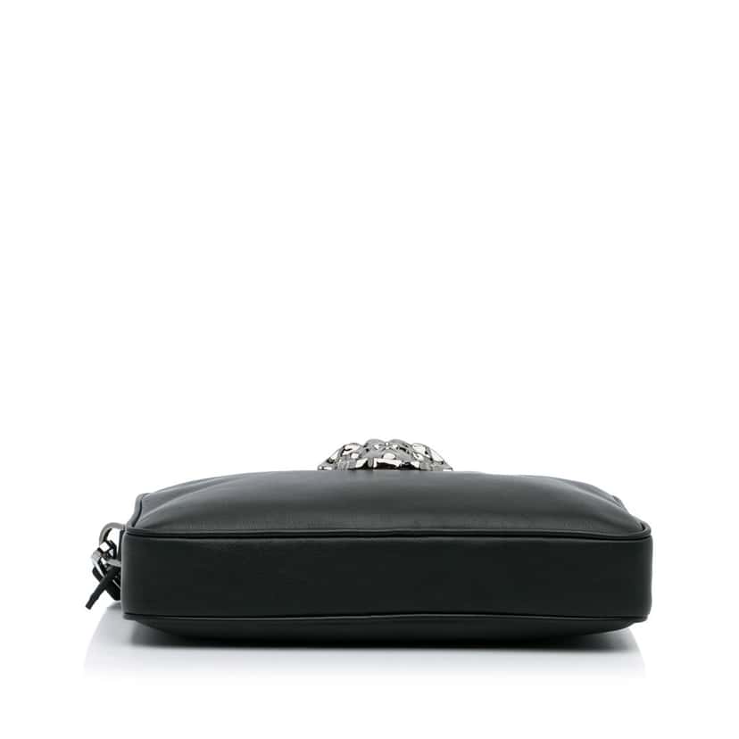 Versace Medusa Clutch Black Leather Good condition - Box View