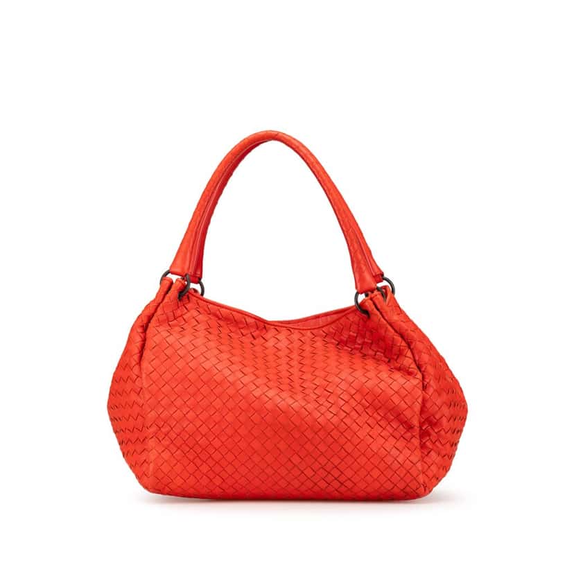 Bottega Veneta Nappa Intrecciato Parachute Tote Red Leather Good condition - Front View
