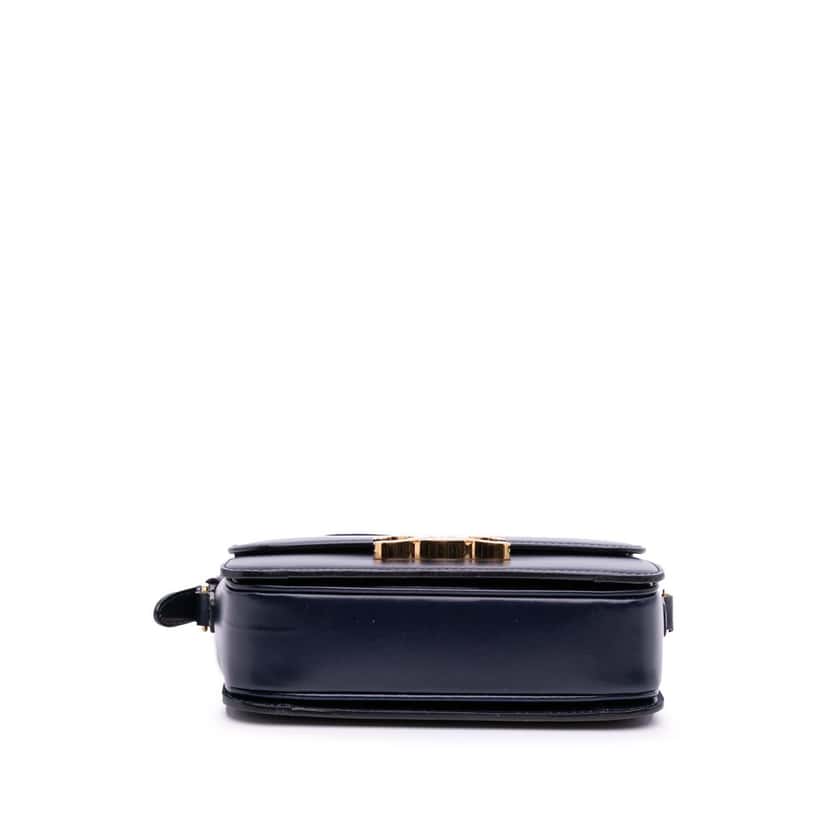 Celine Teen Shiny Calfskin Triomphe Crossbody Blue Leather Good condition - Inside View
